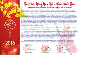 THƯ CHÚC MỪNG NĂM MỚI – XUÂN BÍNH THÂN 2016