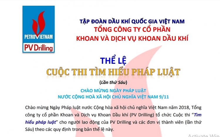 PV Drilling phát động Cuộc thi “Tìm hiểu pháp luật” lần thứ Sáu