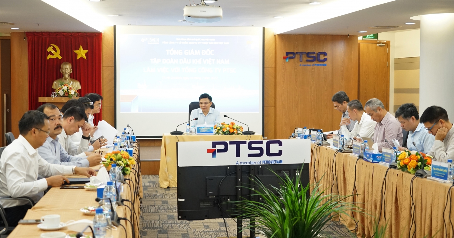 Tổng Giám đốc Petrovietnam Lê Mạnh Hùng làm việc với PTSC: Mở rộng thị phần dịch vụ kỹ thuật cao ngành công nghiệp năng lượng