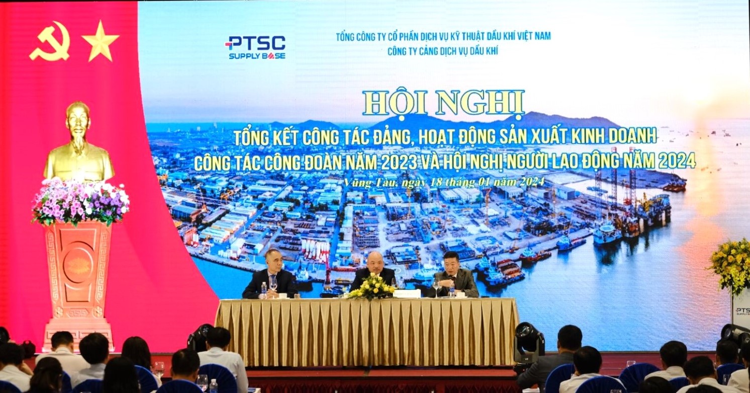 PTSC Supply Base tổ chức thành công Hội nghị tổng kết công tác Đảng, hoạt động sản xuất kinh doanh, công tác Công đoàn năm 2023 và Hội nghị Người lao động năm 2024