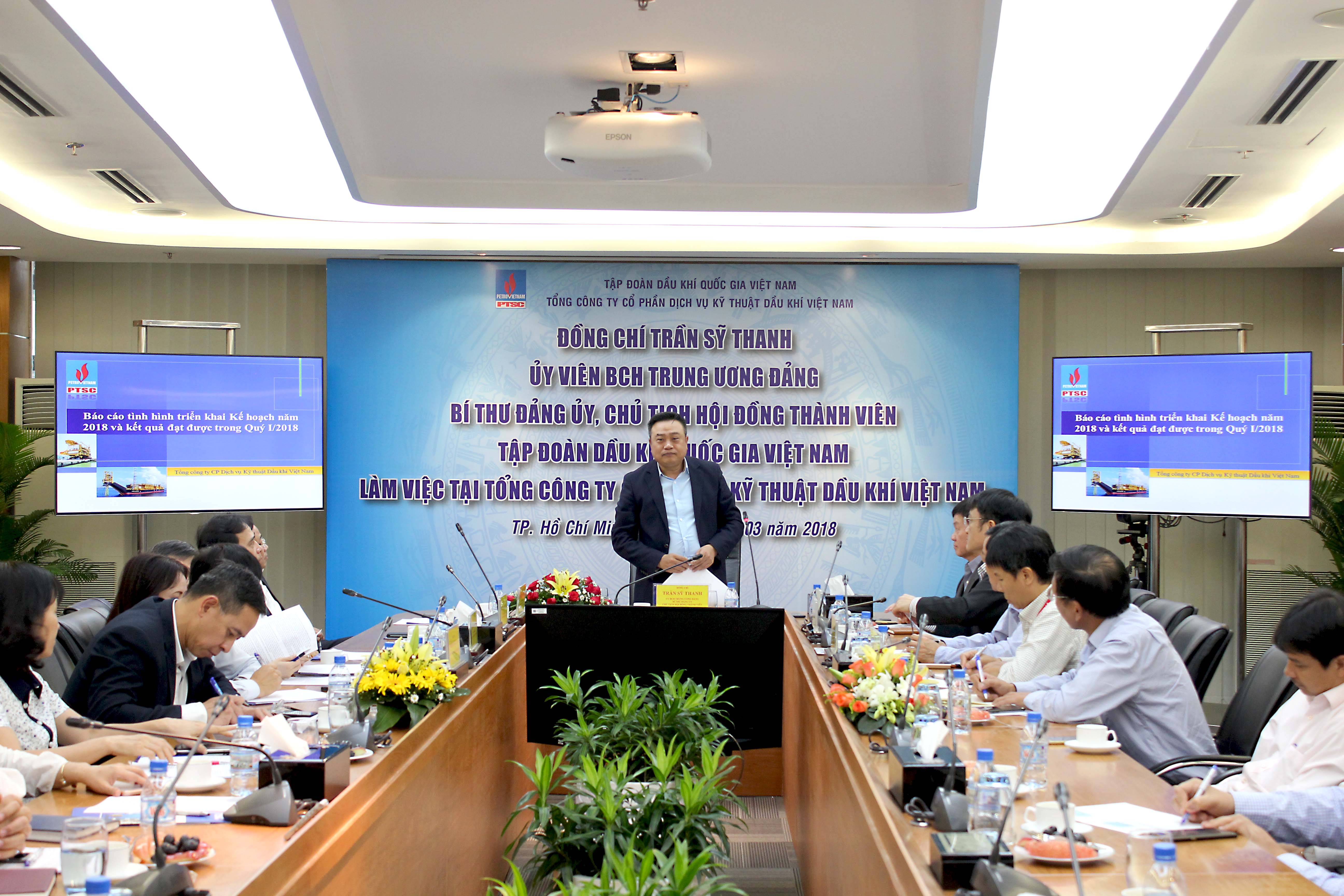 Chủ tịch HĐTV Tập đoàn Trần Sỹ Thanh làm việc với Tổng công ty CP DVKT