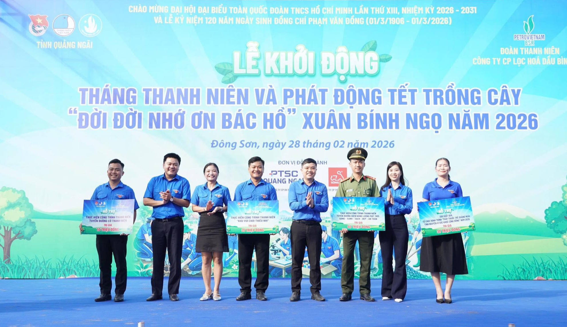 Đoàn Thanh niên PTSC Quảng Ngãi đồng hành cùng Tỉnh đoàn tổ chức Lễ khởi động tháng Thanh niên và phát động Tết trồng cây