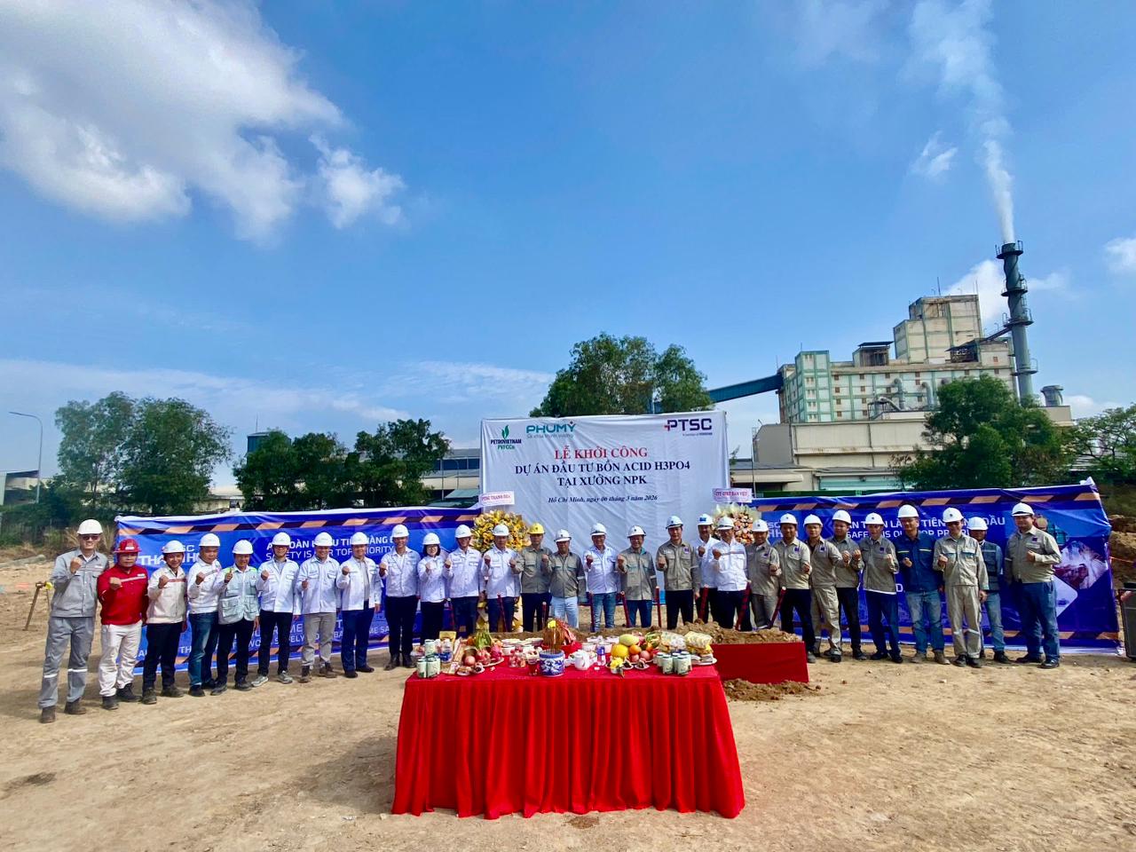 Khởi công dự án đầu tư bồn Acid Phosphoric (H3PO4) tại xưởng NPK