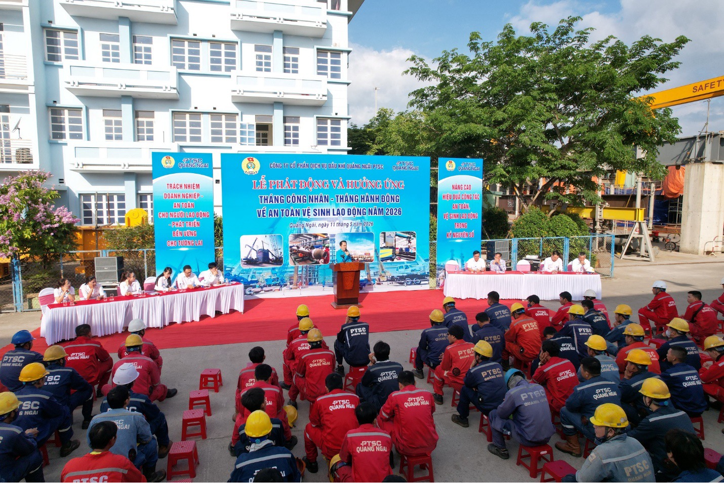 PTSC Quảng Ngãi triển khai sôi nổi các hoạt động hưởng ứng Tháng Công nhân, Tháng Hành động về ATVSLĐ năm 2026
